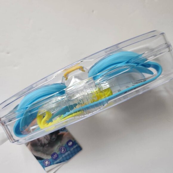 Keary Swimming Goggles Anti-Fog UV Protection Adjustable Strap Blue & Yellow - Picture 5 of 7